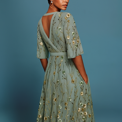 Lily | Vestido de Noche Floral Fluido