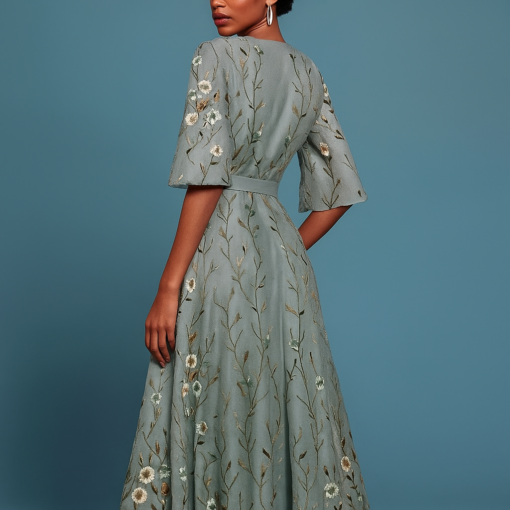 Lily | Vestido de Noche Floral Fluido