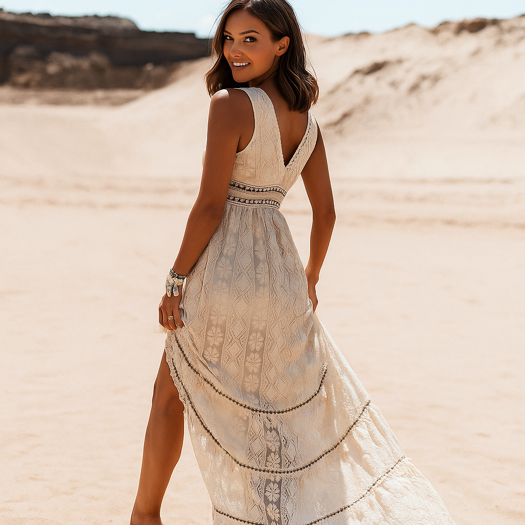 Heidi | Vestido Midi Boho Fluido