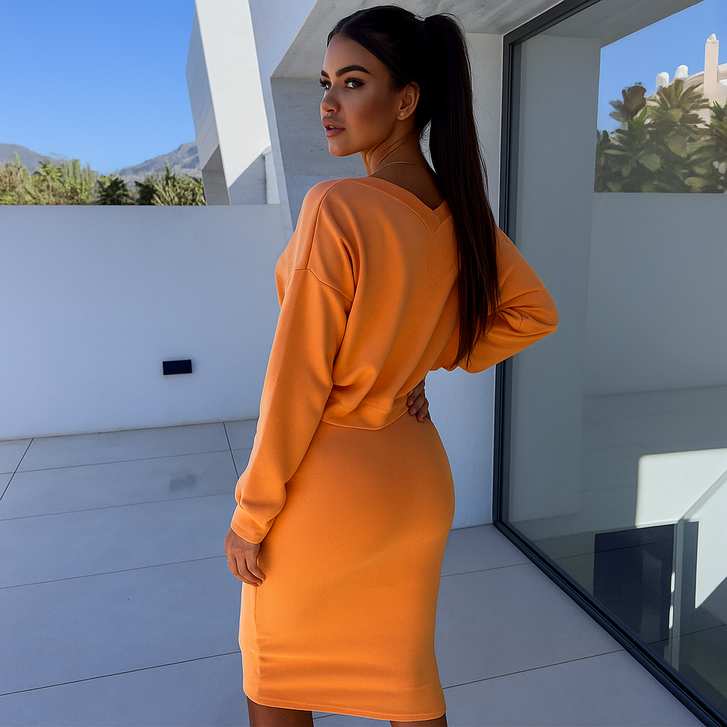 Molly | Conjunto de Vestido Midi Relajado