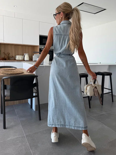 Isabelle | Vestido Maxi de Denim