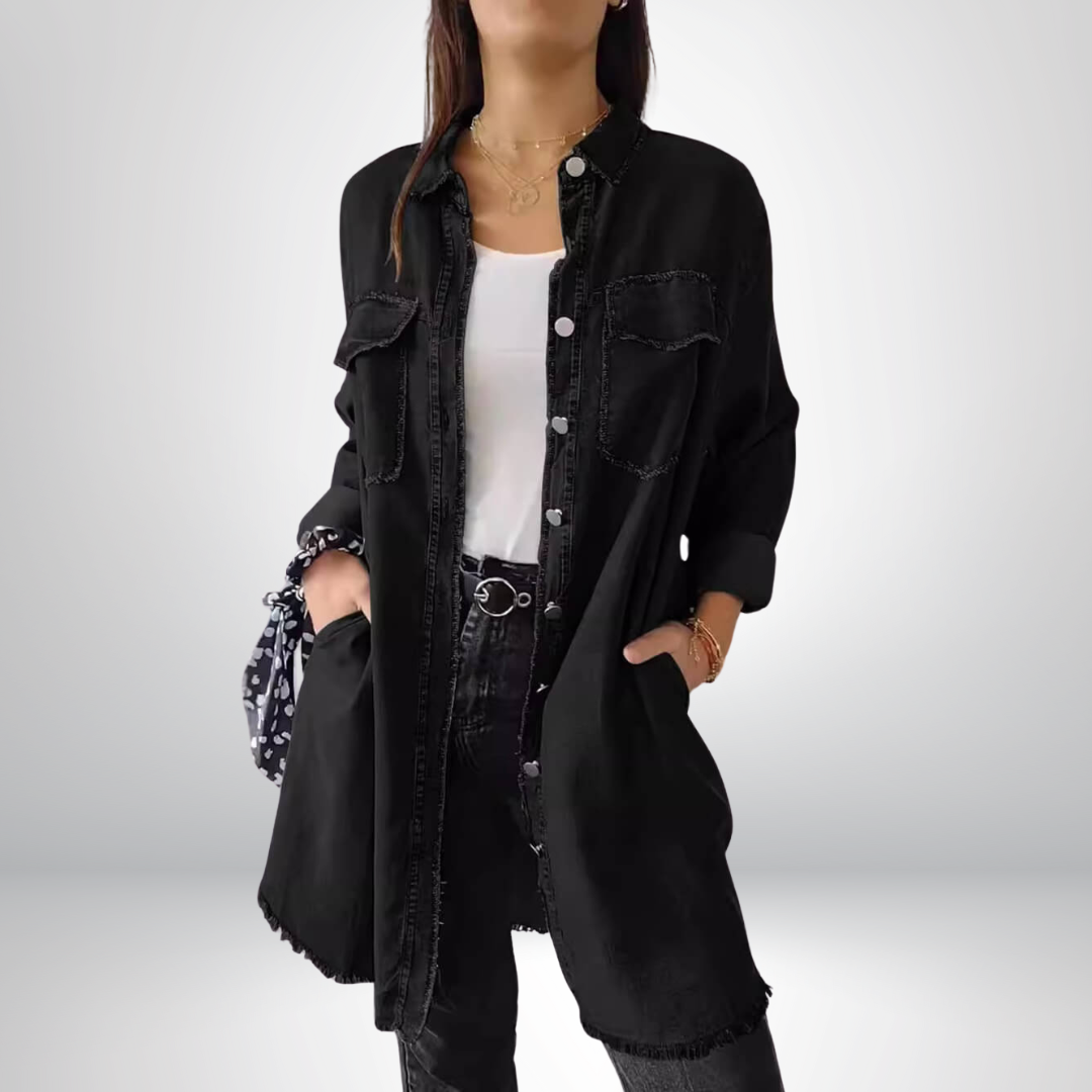 Gabriela | Chaqueta de Mezclilla de Manga Larga Estilosa y Versátil con Cuello