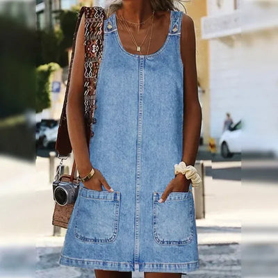 Adriana | Vestido de Verano de Denim Práctico y Ligero