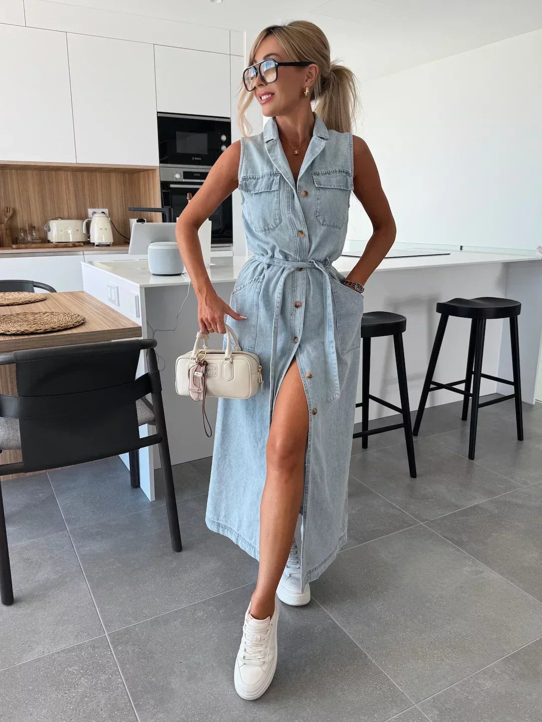 Isabelle | Vestido Maxi de Denim